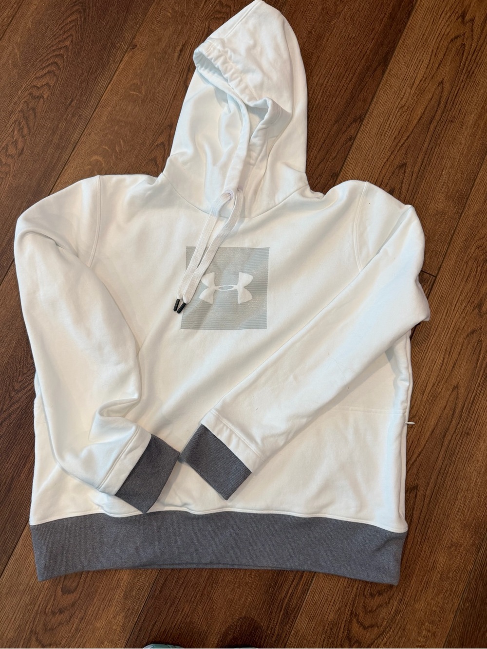 Under Armour White Hoodie with Gray Accents